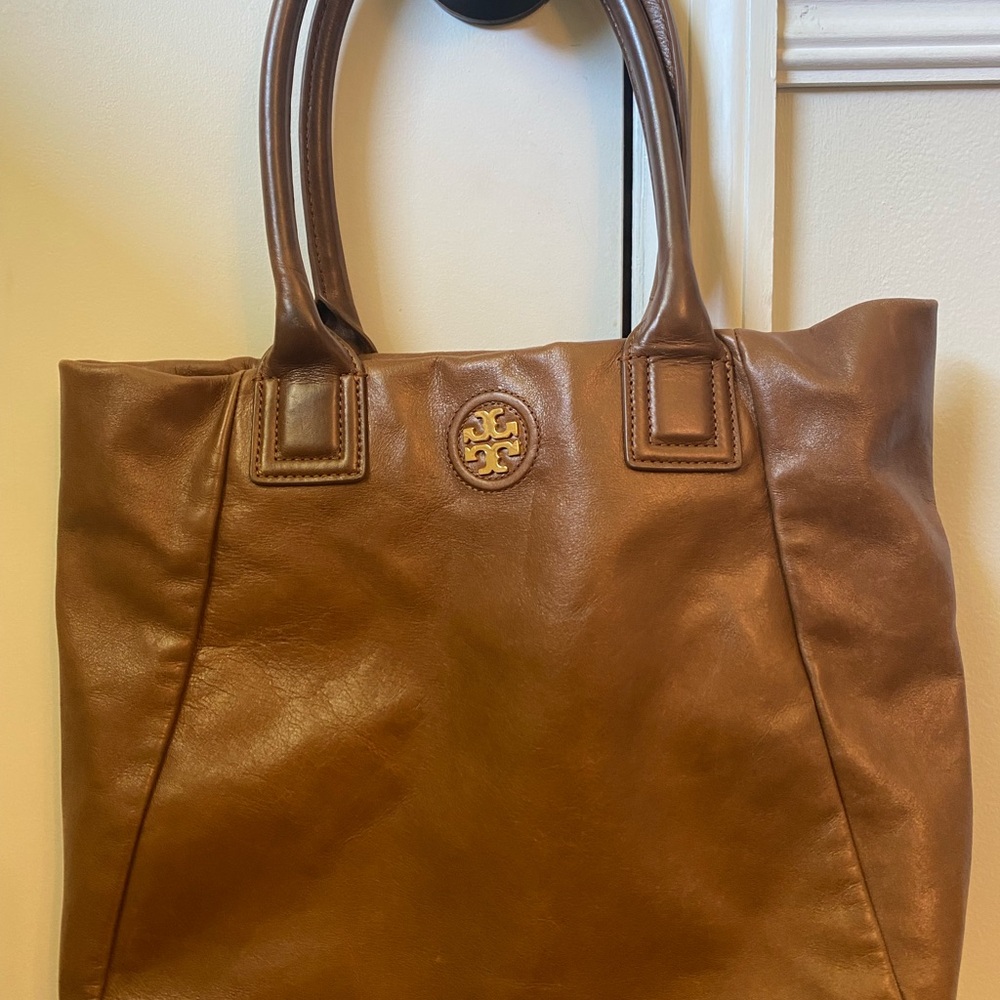 Tory Burch Smoke Brown Leather City Tote